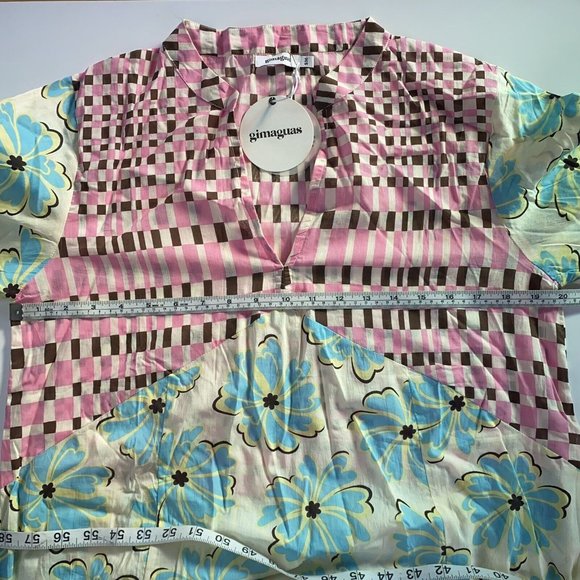 Gimaguas Womens Parati Floral Panal Printed Cotton Midi Dress Beach Cover New - Picture 12 of 16